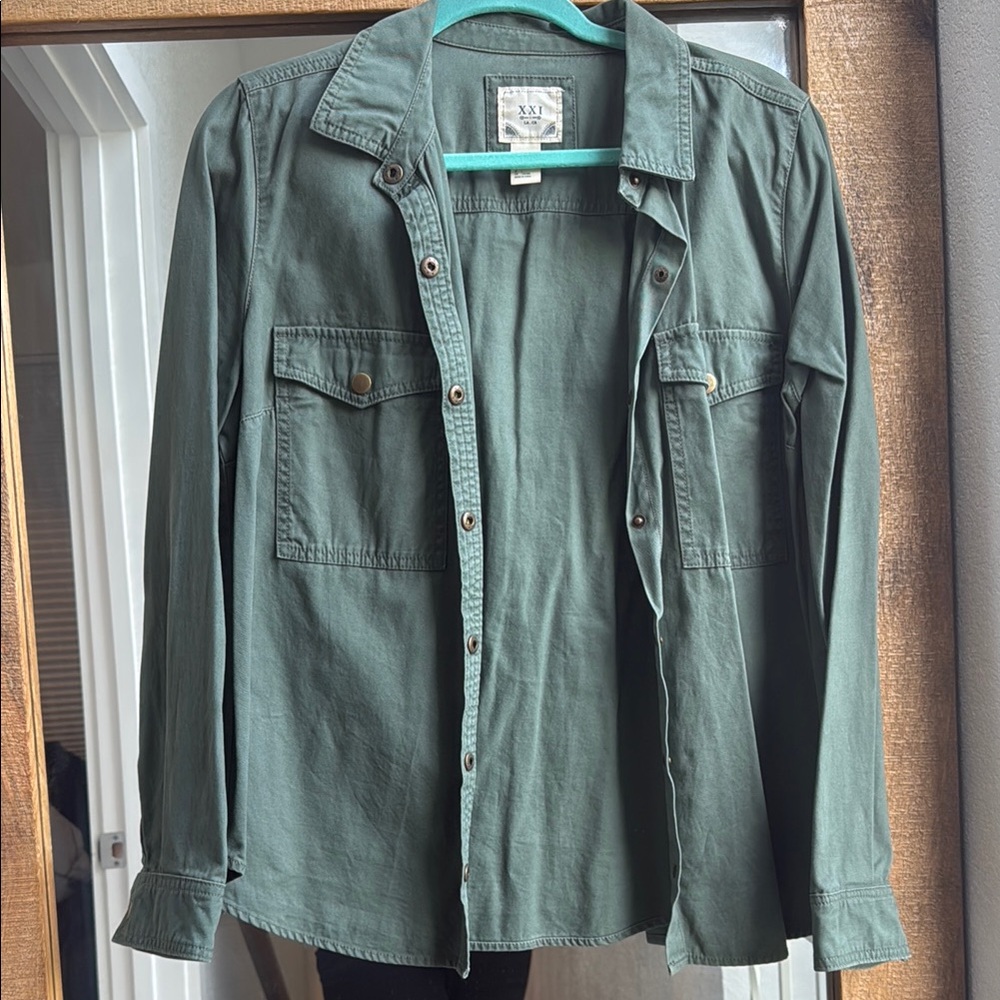 RRL Green Button-Up Shirt